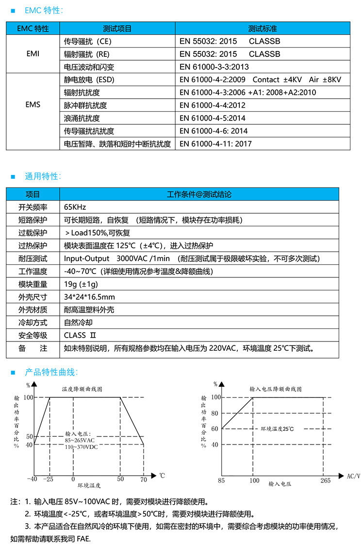 模块电源特性