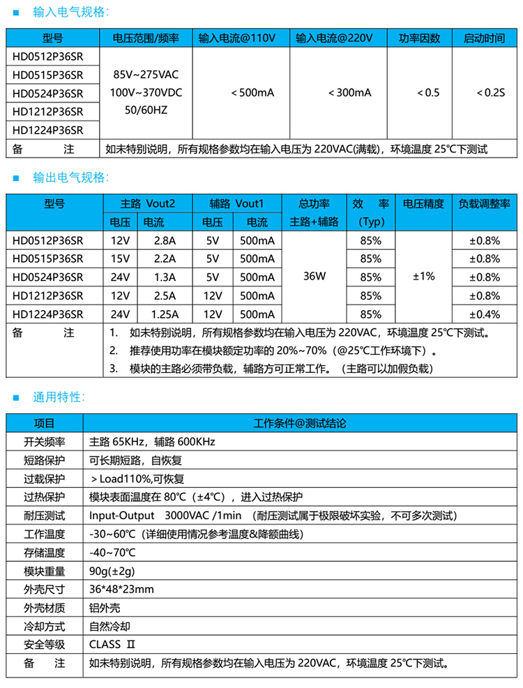 电源模块双路输出